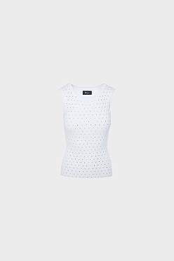 Αμάνικο ribbed τοπ με στρας