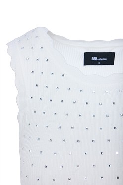 Αμάνικο ribbed τοπ με στρας