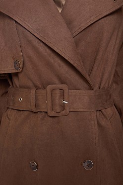 Suede μακριά καπαρτίνα