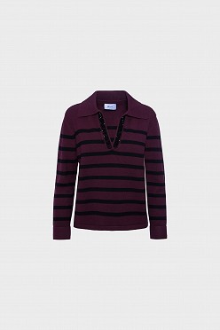V neck ριγέ πουλόβερ