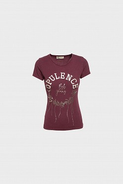 T-shirt με πούλιες και τύπωμα