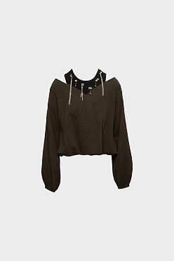 Φούτερ V-neck με στρας