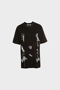 Oversized t-shirt με τύπωμα και στρας