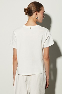 T-shirt με απλικέ δαντέλα