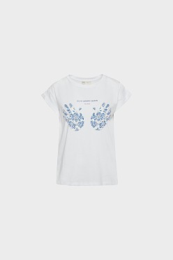 T-shirt με τύπωμα και στρας