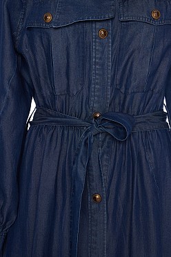 Μάξι σεμιζιέ denim φόρεμα