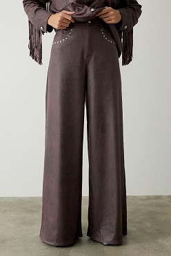 Leather look παντελόνι καμπάνα
