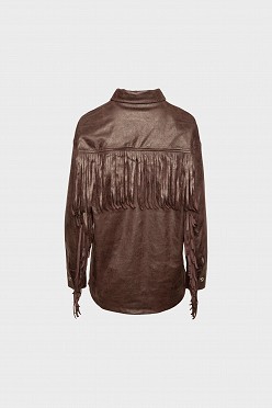 Leather look πουκάμισο με κρόσια