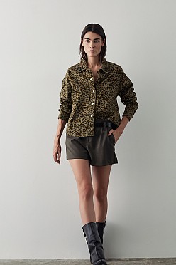 Animal print τζιν τζάκετ