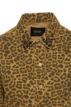 Animal print τζιν τζάκετ