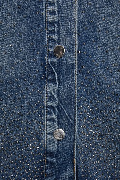 Denim overshirt με στρας
