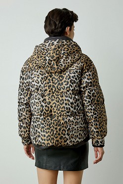 Animal print puffer μπουφάν