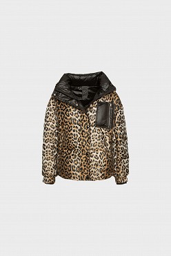 Animal print puffer μπουφάν