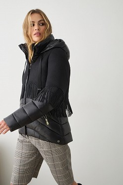 Puffer μπουφάν με κρόσια