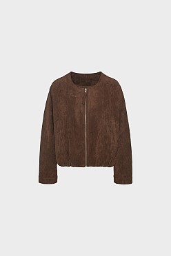 Bomber τζάκετ με όψη suede
