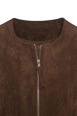 Bomber τζάκετ με όψη suede