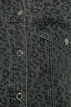 Leopard denim τζάκετ