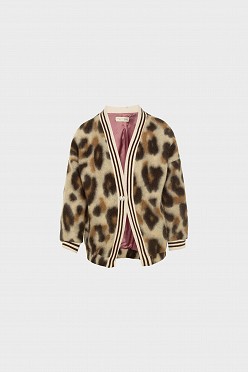 Oversized animal print bomber τζάκετ