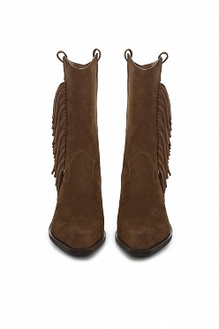 Suede μπότες με κρόσια