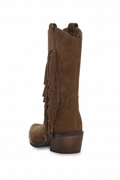 Suede μπότες με κρόσια