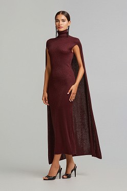 Lurex ζιβάγκο φόρεμα με κάπα