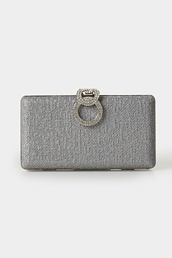 Clutch lurex τσαντάκι σε ασημί απόχρωση