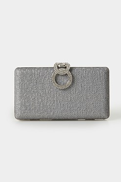 Clutch lurex τσαντάκι σε ασημί απόχρωση