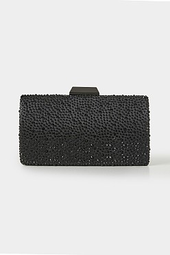 Τσάντα clutch με μαύρα κρύσταλλα