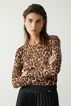 Μακρυμάνικη animal print μπλούζα