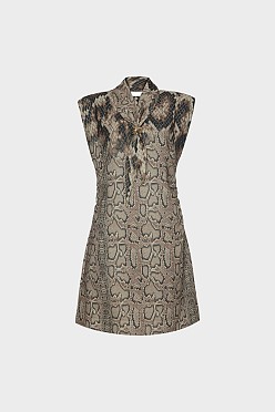 Μίνι αμάνικο animal print φόρεμα