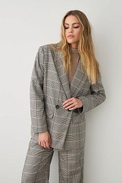 Καρό oversized σακάκι