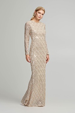 Μάξι φόρεμα με παγιέτες και ανοιχτή πλάτη