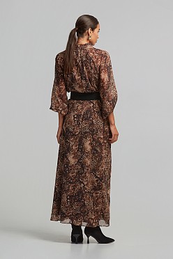 Animal printed μάξι φόρεμα με τσέπες