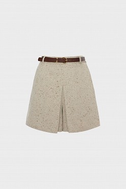 Tweed σορτς με στρας και πιέτα