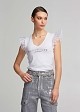T-shirt με στάμπα και βολάν