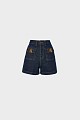Denim Σορτς με μεταλλικές λεπτομέρειες