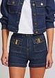 Denim Σορτς με μεταλλικές λεπτομέρειες