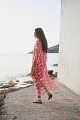Μάξι εμπριμέ V-neck καφτάνι