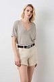 Βασικό oversized V-neck τοπ