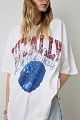Oversized t-shirt με τύπωμα και στρας