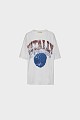 Oversized t-shirt με τύπωμα και στρας