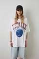 Oversized t-shirt με τύπωμα και στρας