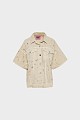 Overshirt distressed με τύπωμα