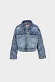 Denim μπουφάν με κεντητές λεπτομέρειες