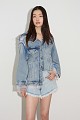 Denim τζάκετ με ύφασμα