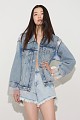 Denim τζάκετ με ύφασμα