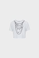 Κροπ T-shirt με τύπωμα