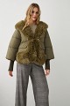 Puffer μπουφάν με συνθετική γούνα