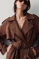 Suede μακριά καπαρτίνα