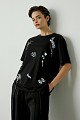 Oversized t-shirt με τύπωμα και στρας